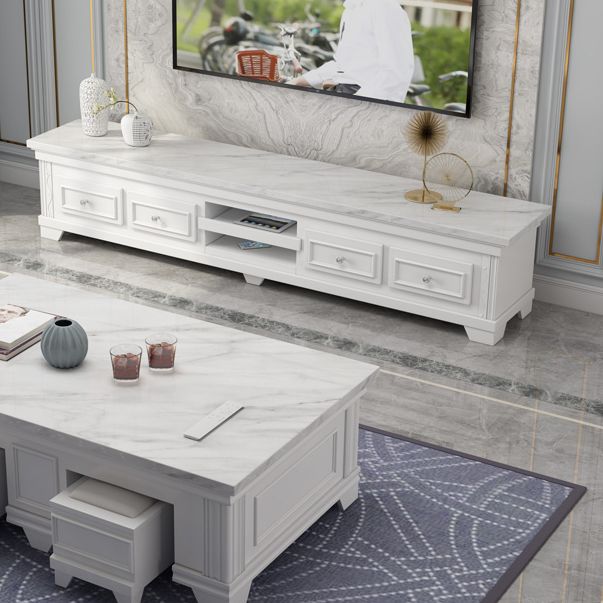 Sintered Stone Enclosed TV Storage Modern TV Cabinet with Glide Drawers