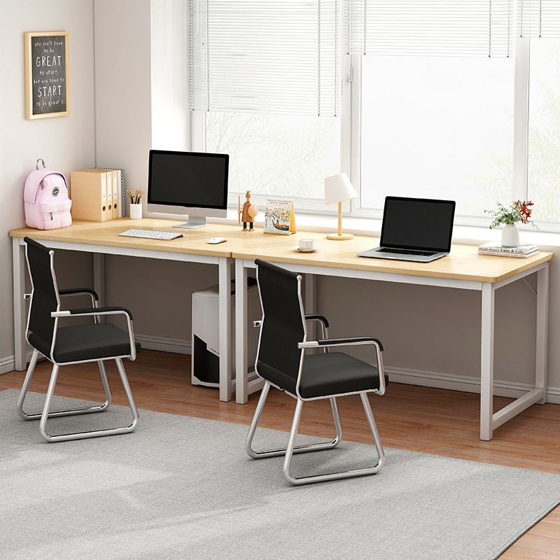 Contemporary Rectangular Computer Desk H-Shape Office Desk with Metal Legs