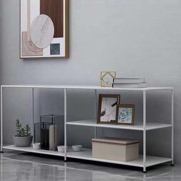 19.69"H TV Stand Industrial Style Open Storage TV Console with 3-shelf