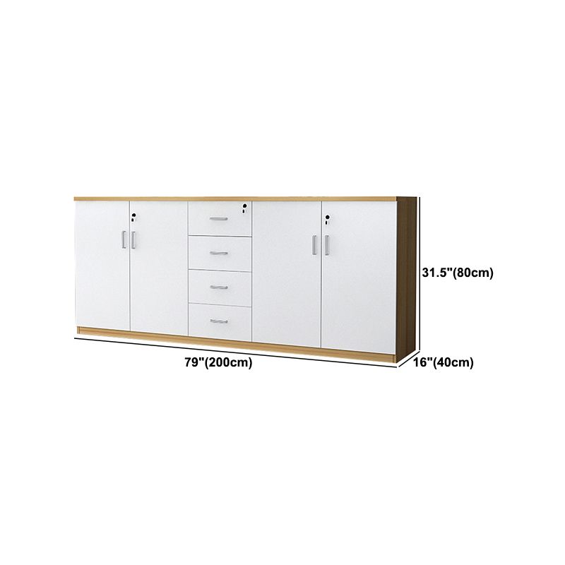 Locking Drawers File Cabinet Wood Storage Shelves Modern Lateral File Cabinet for Office