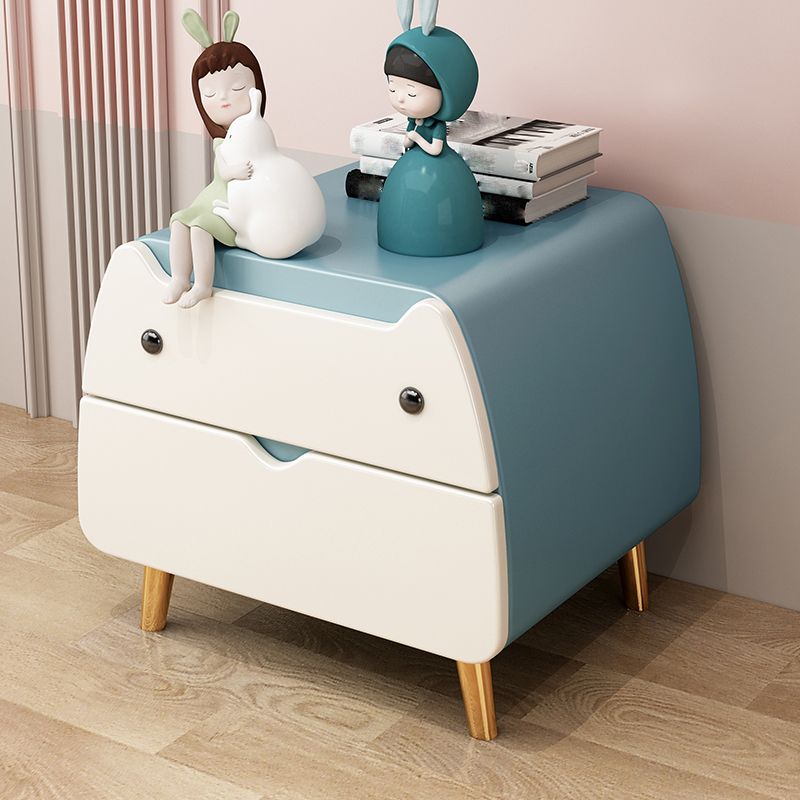 Nordic Cute 2-Drawer Nightstand 17.7"Tall Metal Night Table with 4 Legs