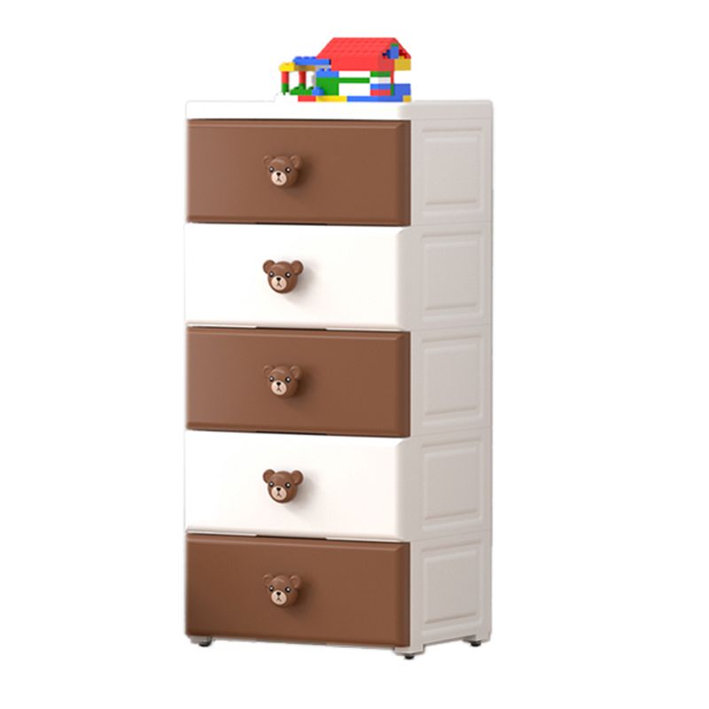 Contemporary Plastic Kids Nightstand Vertical Nursery Dresser for Room