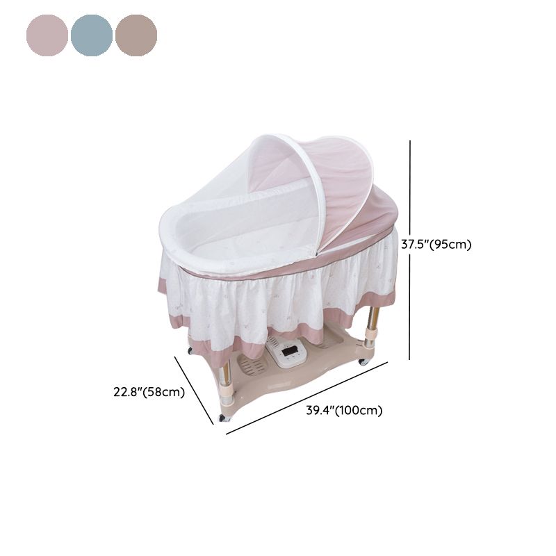 Contrast Color Contemporary Nursery Bed Plastic Baby Crib with Casters