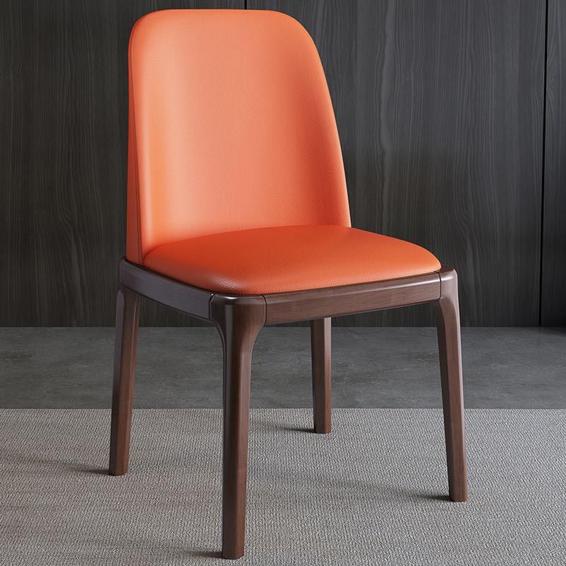 Glam Leather Dining Chair Parsons Chair in Matte Finish for Home