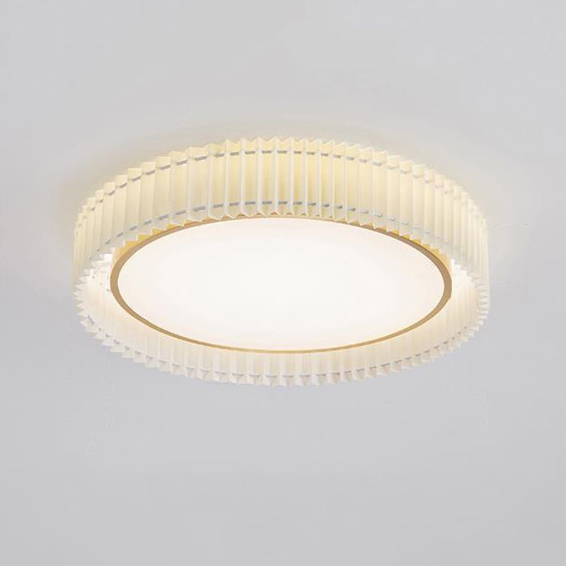 Single White Flush Mount Lighting Circle Metal LED Ceiling Light