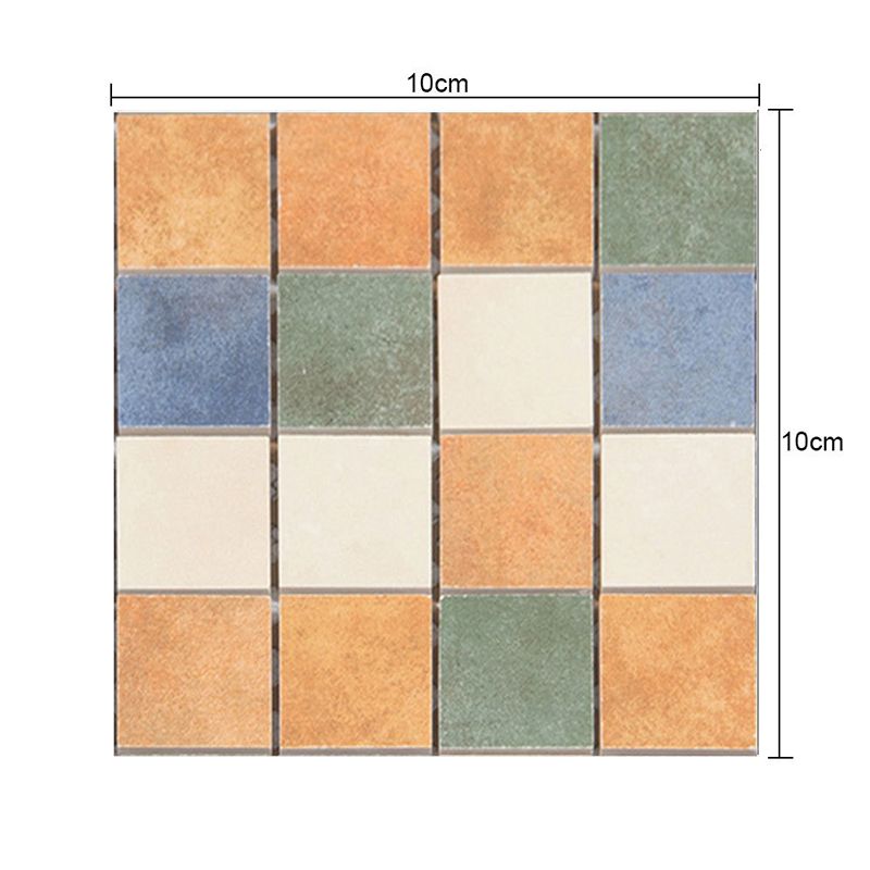 Orange Bohemian Wallpaper Panels 6.5-sq ft Mosaic Tile Stick Wall Decor for Washroom