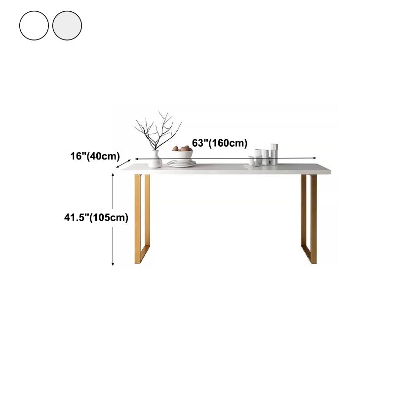 White Glam Style Bar Table in Metal and Faux Marble Bar Table Milk Tea Shop Bar Table