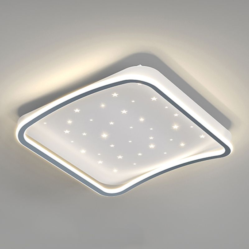 Geometry Shape LED Ceiling Lamp Modern Aluminium 1 Light Flush Mount for Living Room