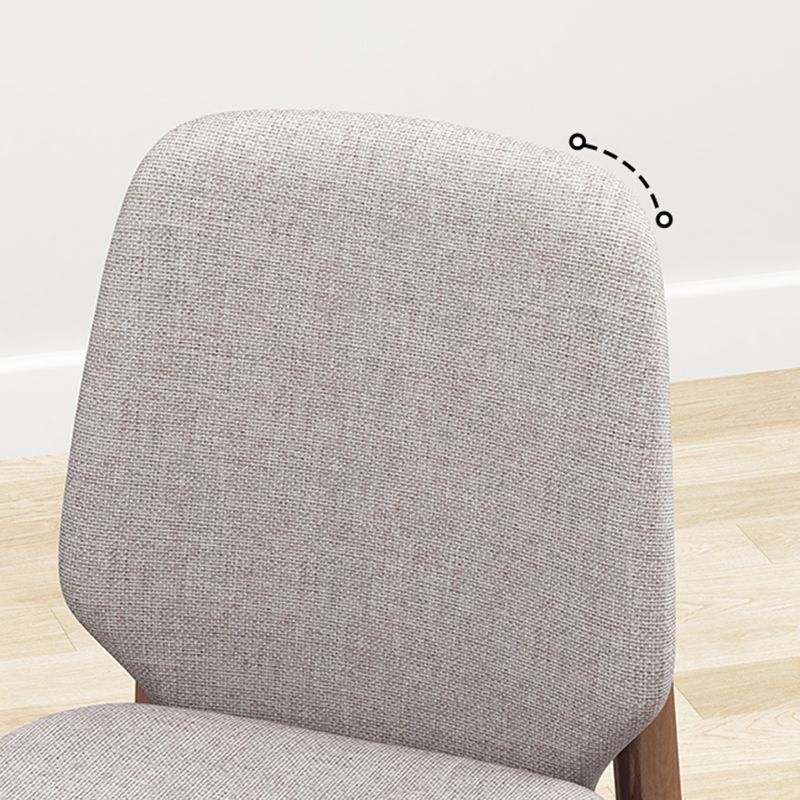 Scandinavian Style Linen Dining Chairs Solid Back Chair for Home