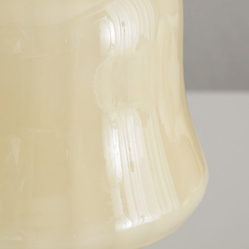 One-Bulb Table Light Modern Glazed Glass Yellow Mushroom Desk Lamp for Bedroom Living Room