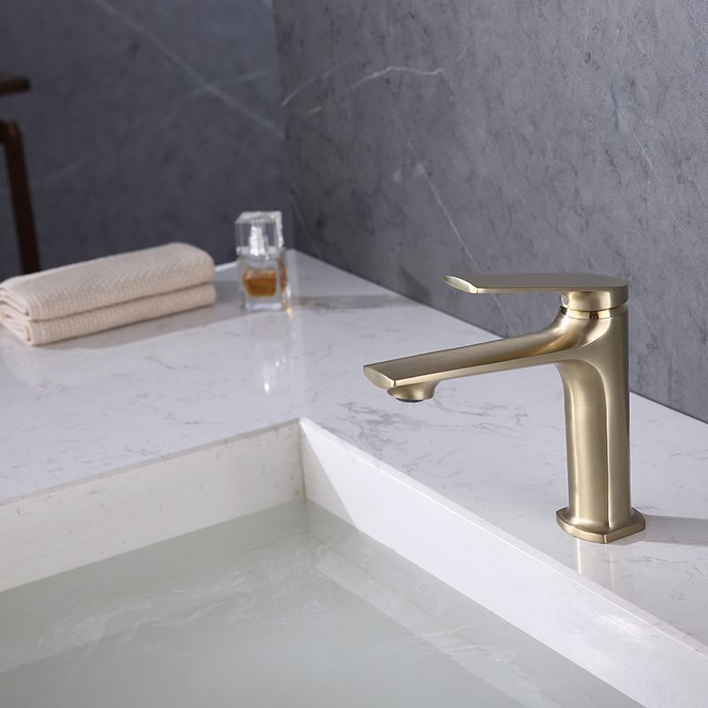 Modern Vessel Faucet Brass Lever Handles Low Arc Basin Lavatory Faucet