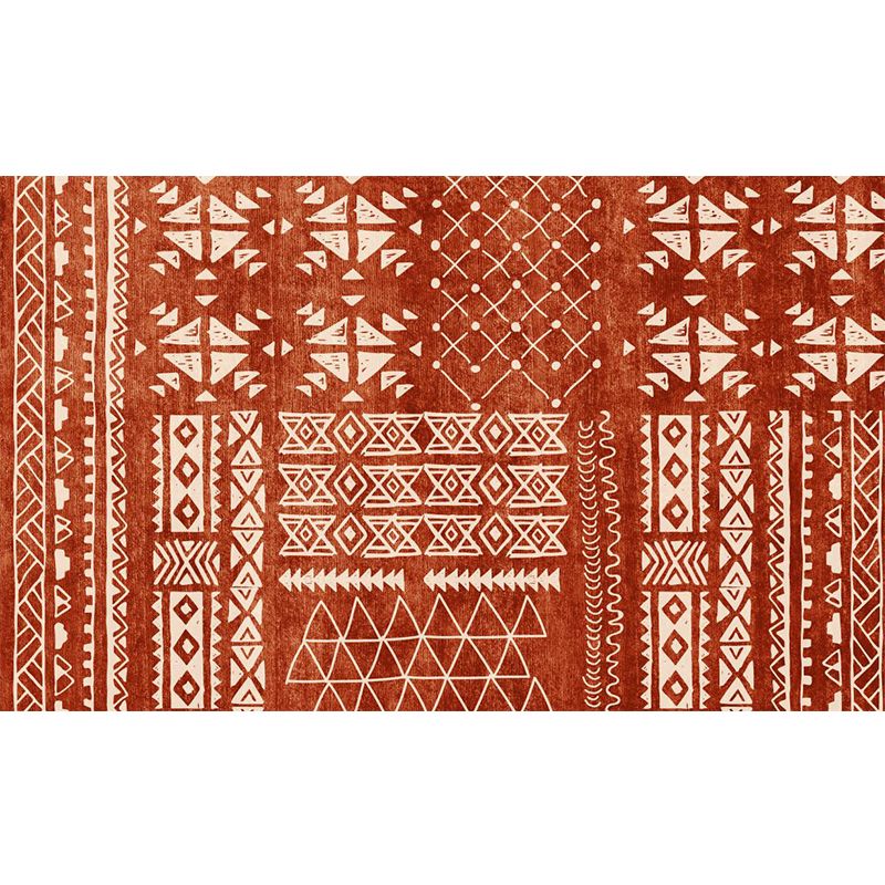 Retro Indian Style Rug Multi Color Geometric Carpet Pet Friendly Anti-Slip Tacle résistant aux taches pour la décoration domestique
