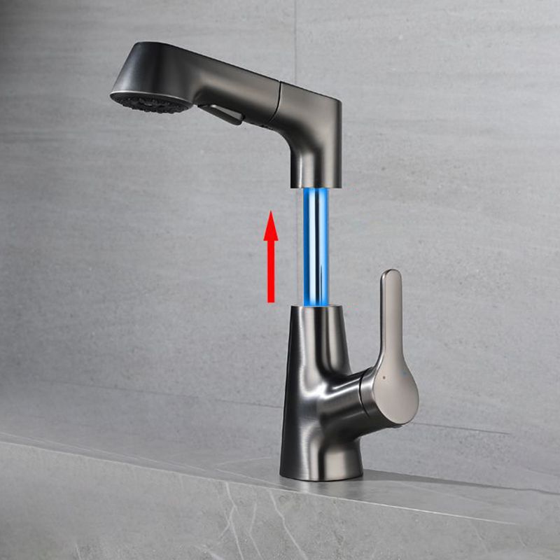 Modern Bathroom Faucet Solid Color Metal Centerset Lavatory Faucet