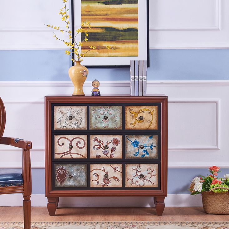 Traditional Dresser Bedroom Solid Wood Storage Chest in White and Brown