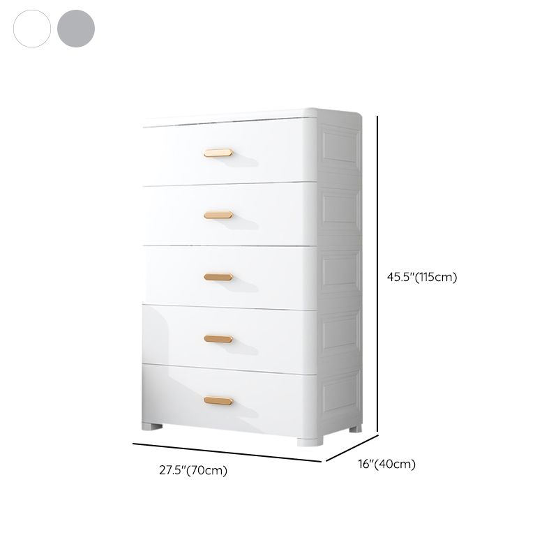 Nordic Style Kids Vertical Dresser White Plastic Dresser for Kids