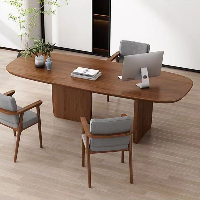 Modern Oval Office Desk Solid Wood Writing Desk for Home Office