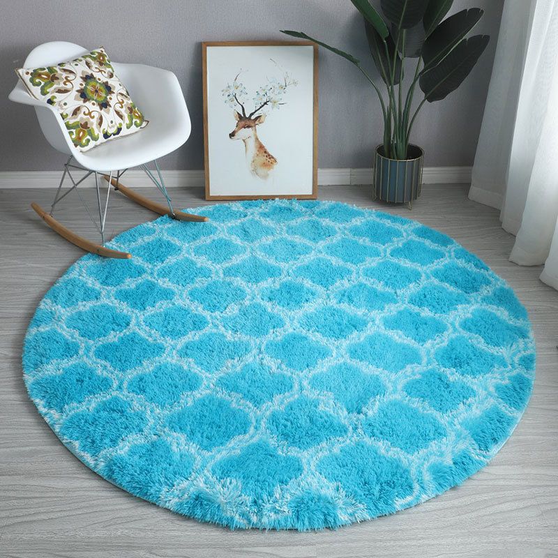 Einfacher geometrischer runder Teppich Innenteppich Easy Care Haustierfreundlicher Teppich für Schlafzimmer