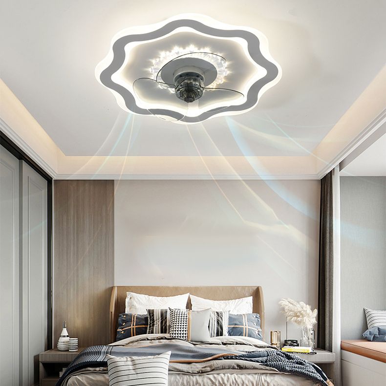 3-Blade Ceiling Fan Contemporary LED Fan with Light for Dining Room