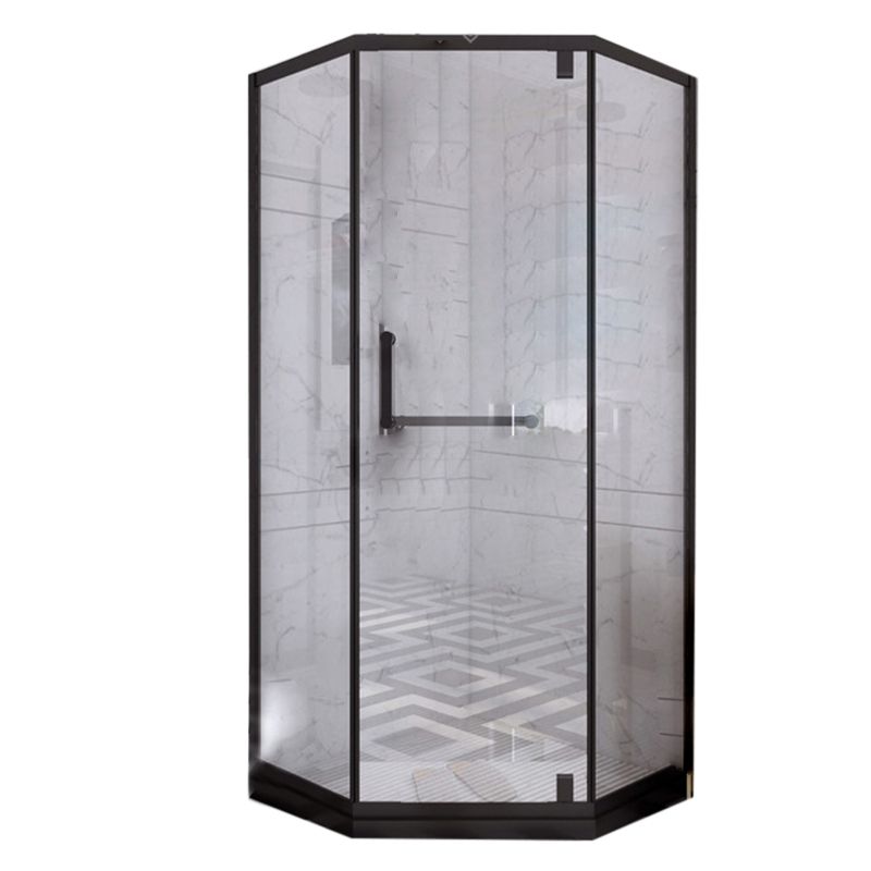 Black Semi Frameless Pivot Shower Door Tempered Glass Shower Door