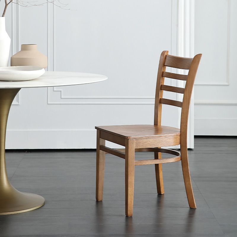 Modern Armless Dining Chairs Wooden Side Kitchen Chairs for Home