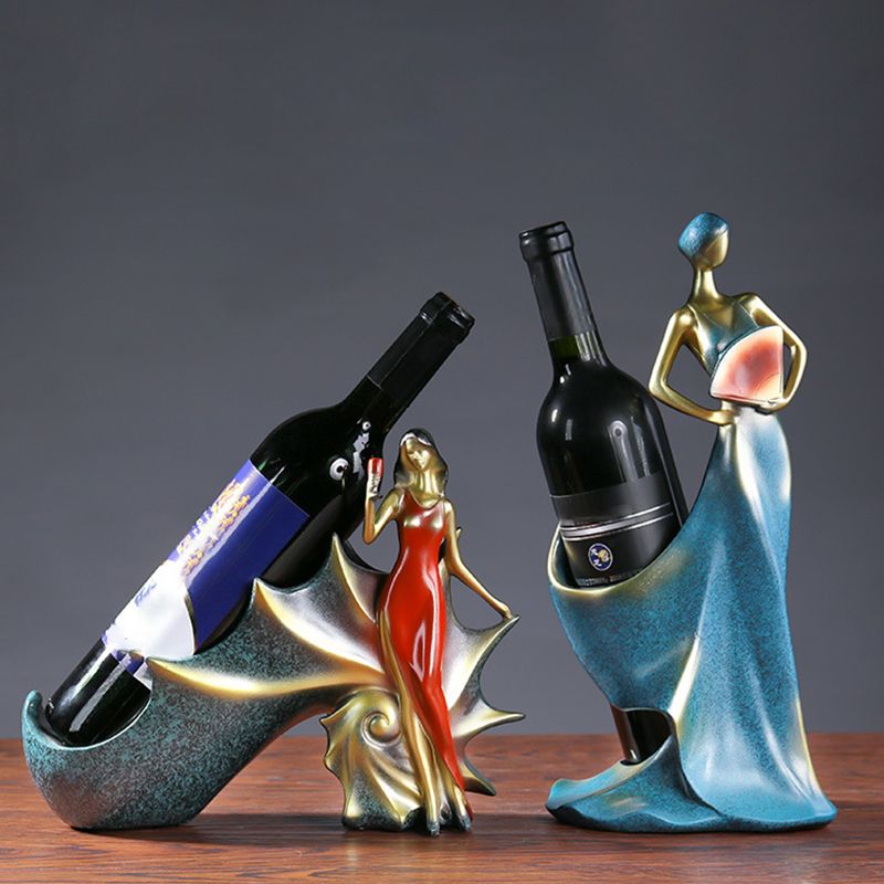 Luxury Resin Bottle Wine Rack Tabletop Wine Bottle Holder for Parlor