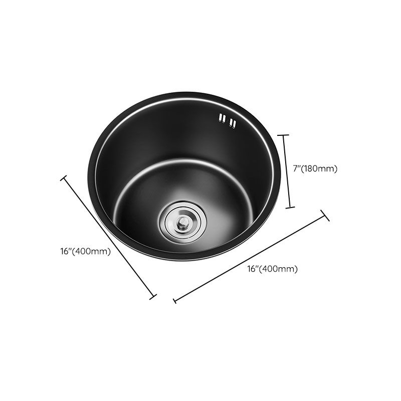 Contemporary Style Round Kitchen Sink Stainless Steel Kitchen Sink