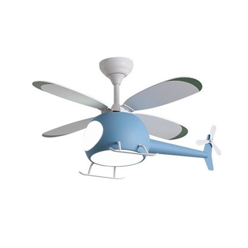 Nordic Style Ceiling Fan Lamp Helicopter Shape Ceiling Fan Light for Children's Room