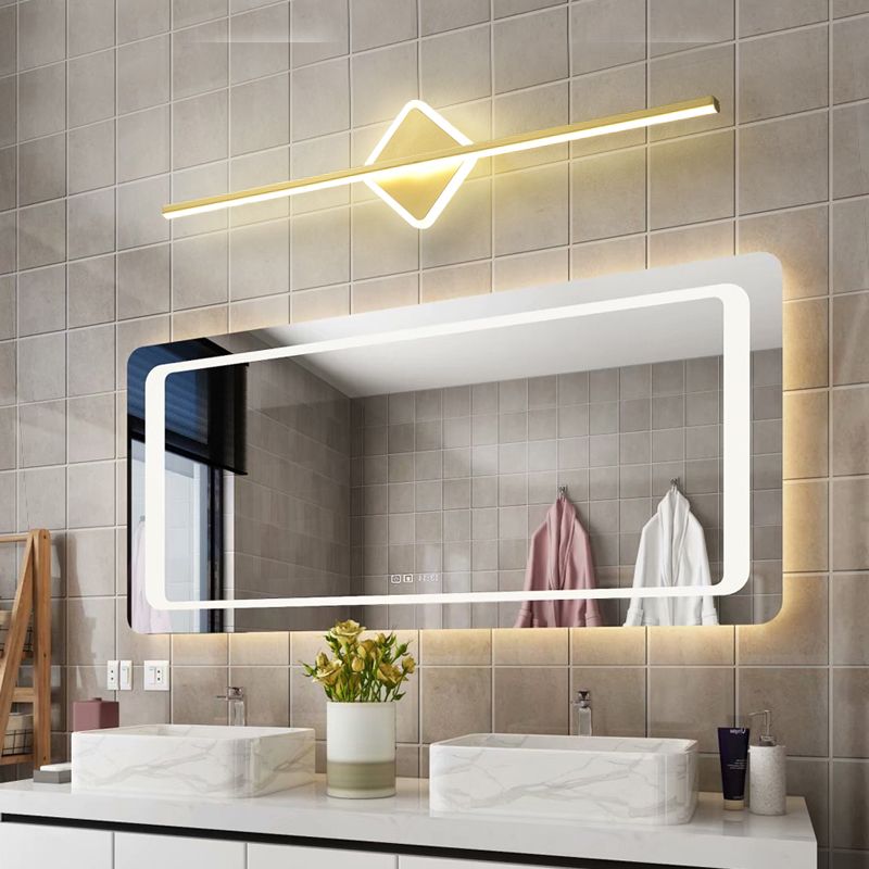 Lichte luxe metaal ijdelheid licht geometrie led ijdelheid lamp met acryl schaduw voor slaapkamer