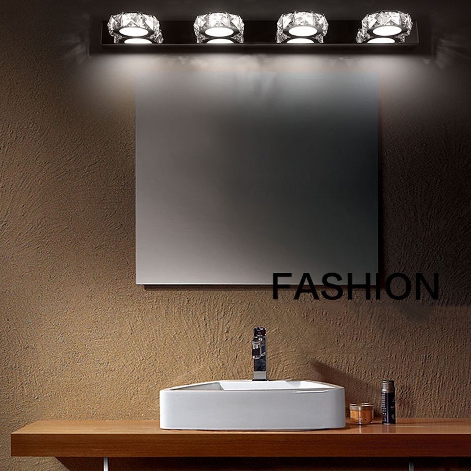 K9 Crystal Block Vanity Wall Sconce Modernism Chrome Finish LED Wall Lamp for Bath