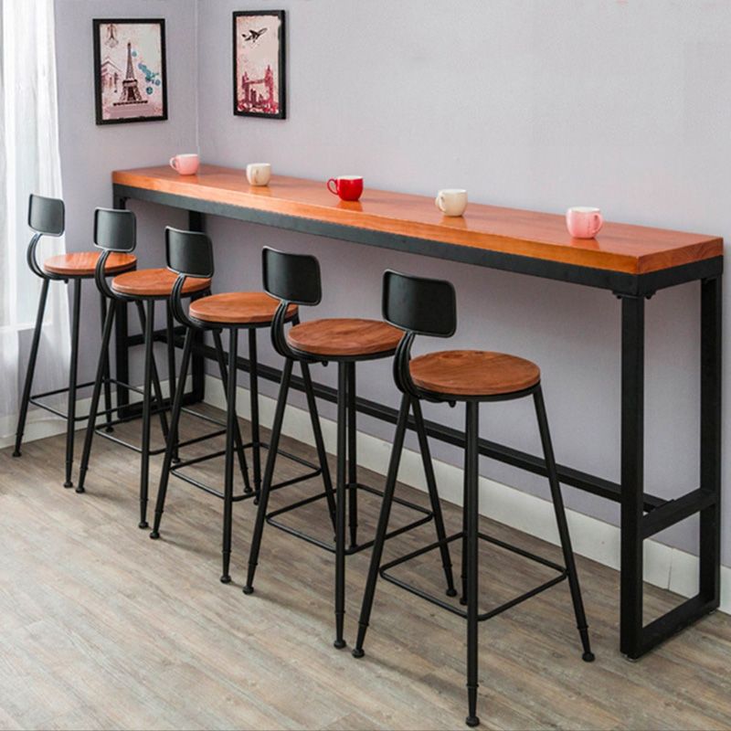 Modern Bar-height Table with Black Base 39-inch Height Table Top Bar Table