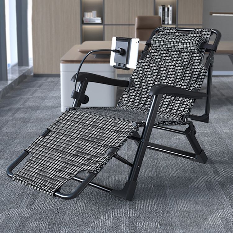 Contemporary Indoor Recliner Chair with Metal Base and Arms and Independent Foot Movement