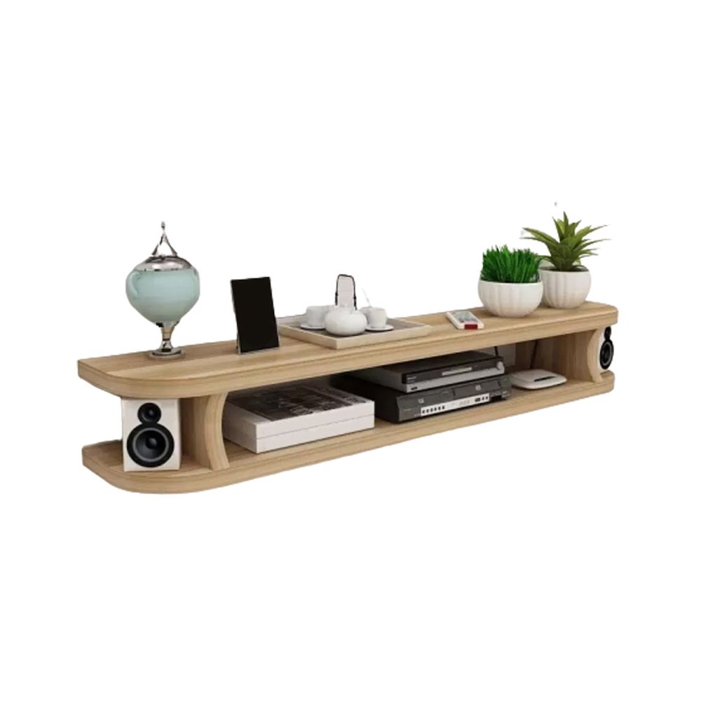 Contemporary TV Media Stand Wall-mounted Wood TV Console with Open Shelving