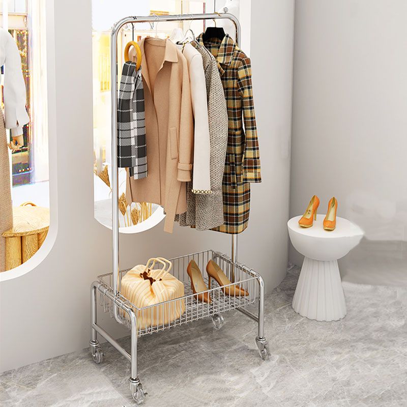 Industrial Coat Rack Metal Hanging Rail Storage Shelf Organizer Entryway Coat Hanger