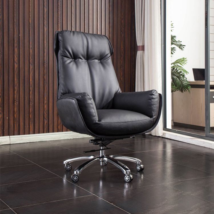 High Back Armless Managers Chair Modern Faux Leather Executive Chair