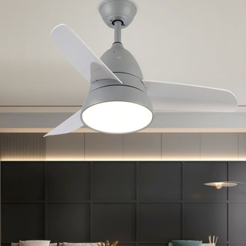 Kids Style Round Ceiling Fan Light Metal Single Light LED Flush Light for Bedroom