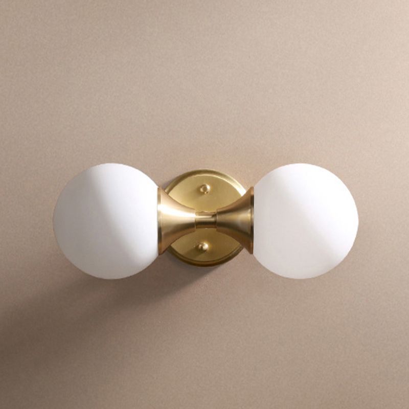 2 Light Unique Shape Wall Mount Light Fixture Modern Wall Mounted Lighting in Gold