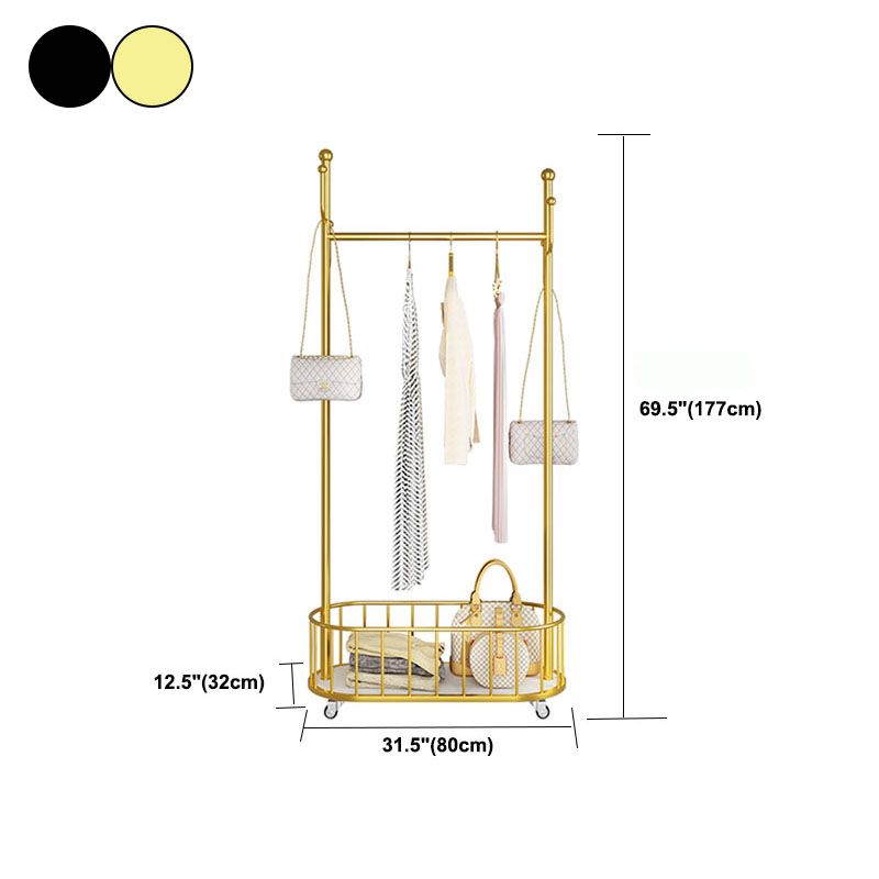 Glam Hall Tree Metal 4 Hooks No Distressing Free Standing Coat Rack