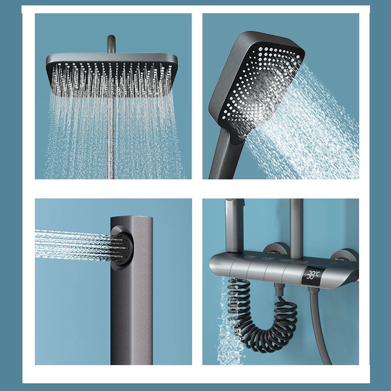 Modern Shower Set Handheld Shower Head Slide Bar Wall Mounted Shower System