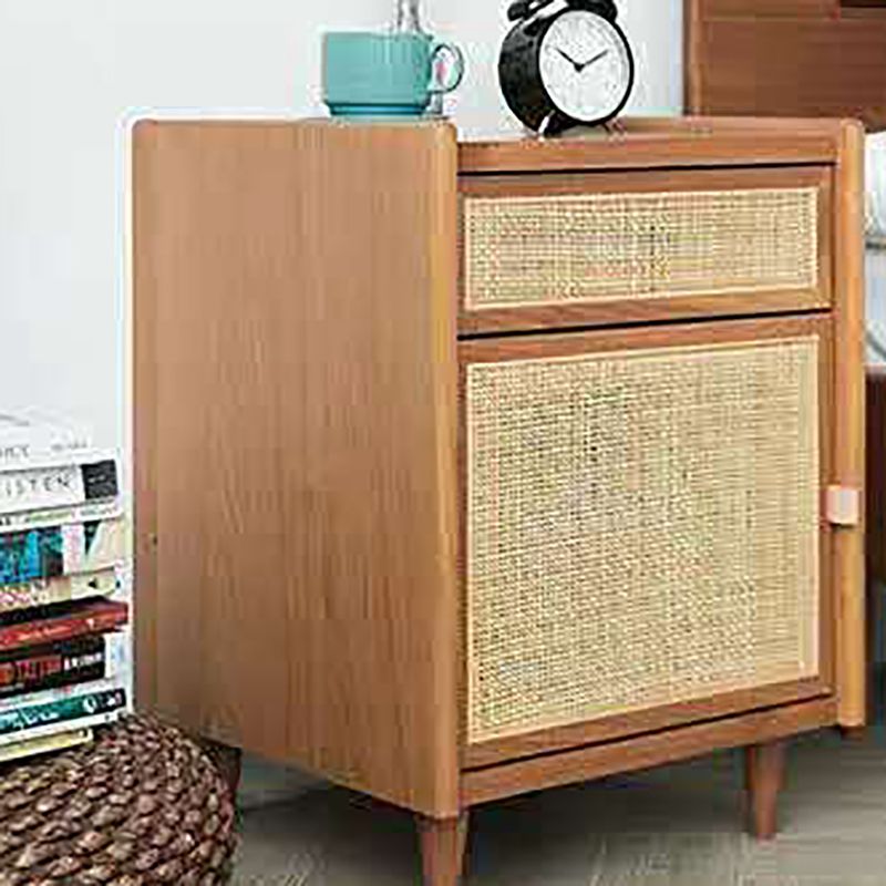 1 Drawer Contemporary Nightstand 1 Door Bedside Cabinet  ,22" Tall