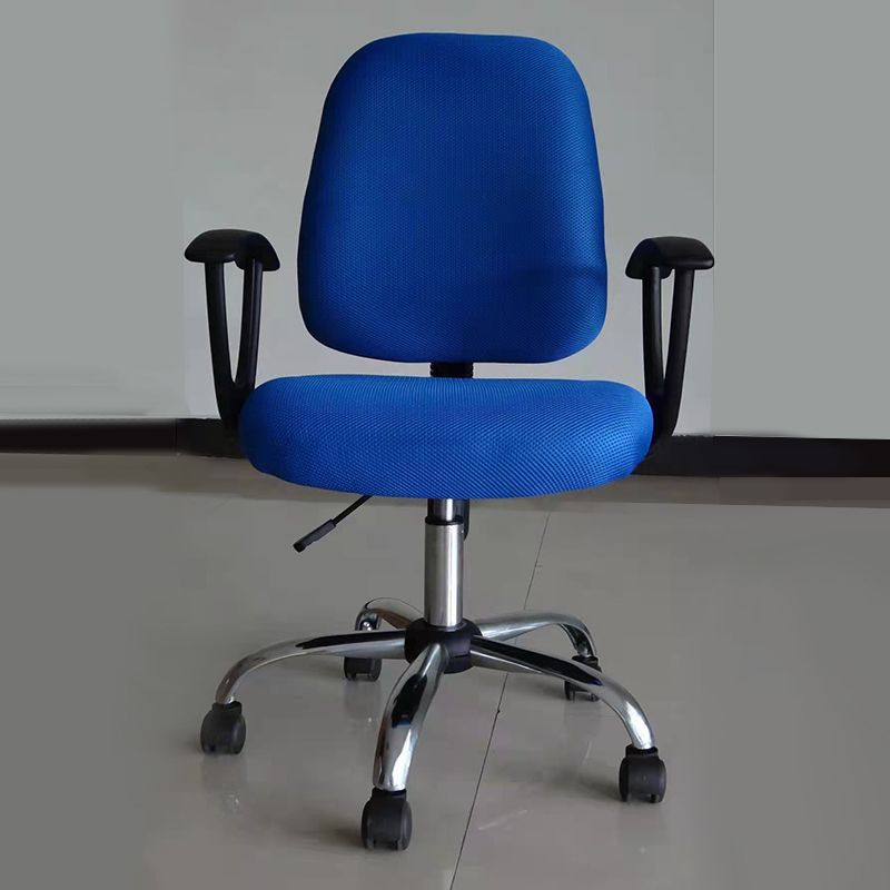 Modern Metal Desk Chair Mid Back Home Office Chair with Wheels