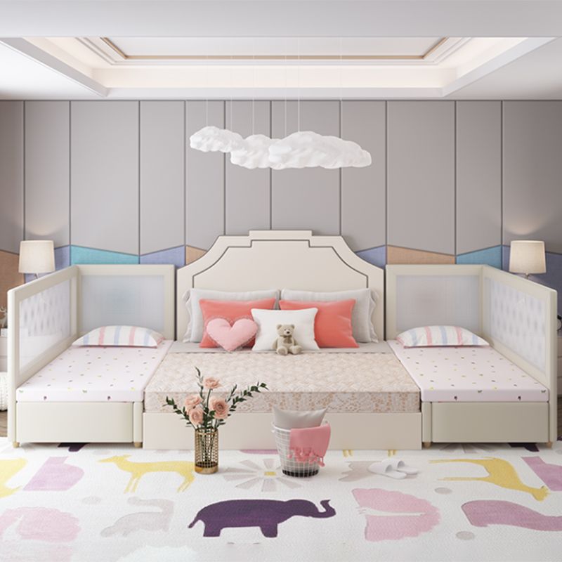 Modern Baby Crib with Storage Wood Upholstered with Mattress Nursery Bed