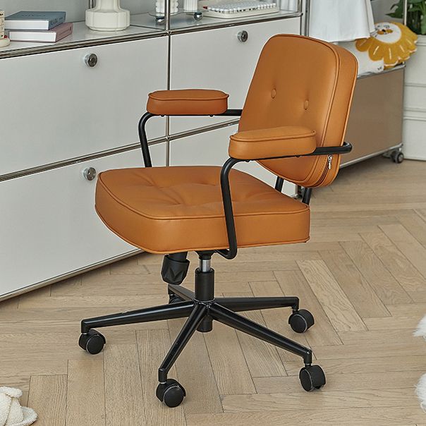 Modern Chair Padded Arms Adjustable Seat Height Desk Chair with Wheels