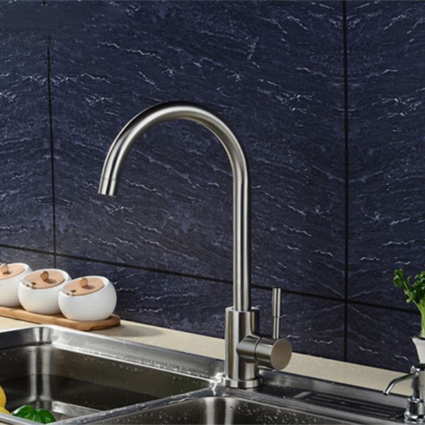 Modern Pulldown Sprayer Water Filler One Handle High Arch Kitchen Faucet with Deck Plate