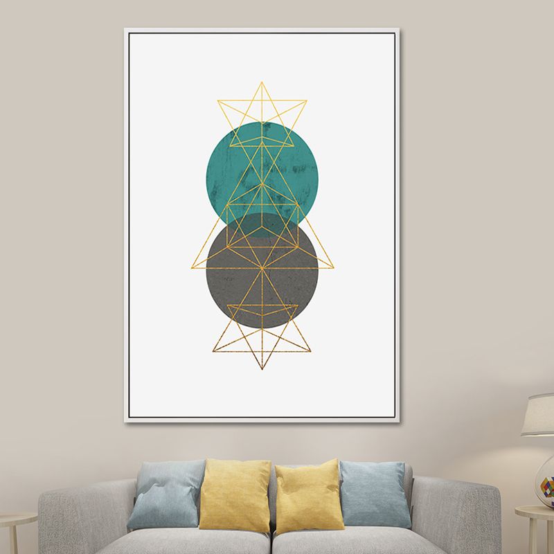 Nordic Geometric Shapes Wall Decor Canvas Textured Pastel Color Art Print for Bedroom