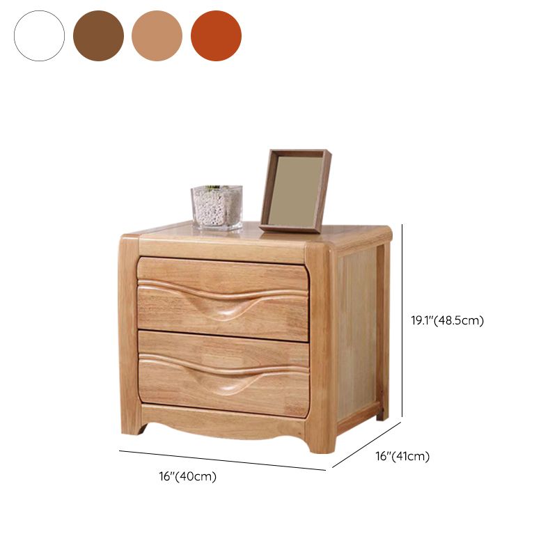 Modern Accent Table Nightstand Wooden Bed Nightstand with 2 Drawers