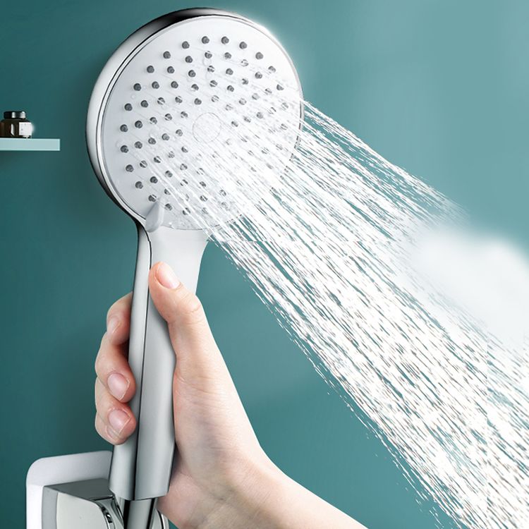 Round Self-Cleaning Hand Shower Adjustable Water Flow Wall-Mount Hand Shower