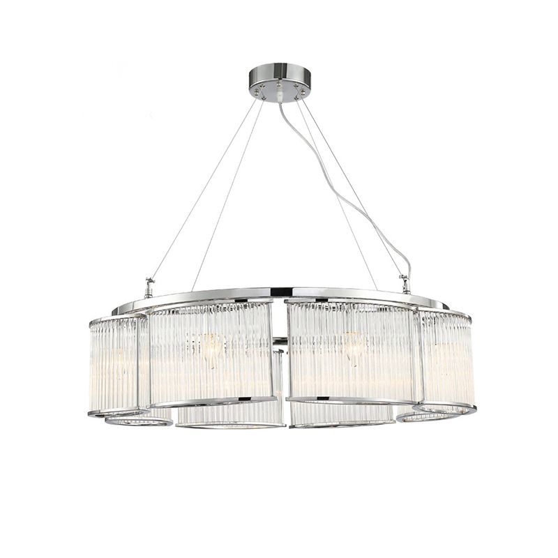 29.5"/33.5" Wide Crystal Round Ceiling Chandelier Modern Multi-Head Chrome Pendant Light Fixture