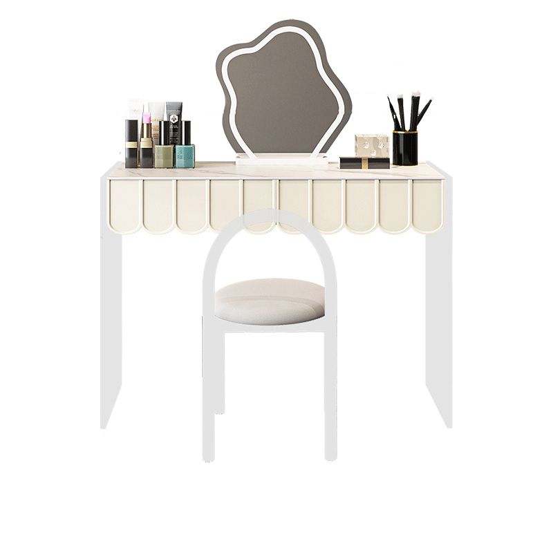 Acrylic White Makeup Vanity Desk Bedroom Vanity Dressing Table Set