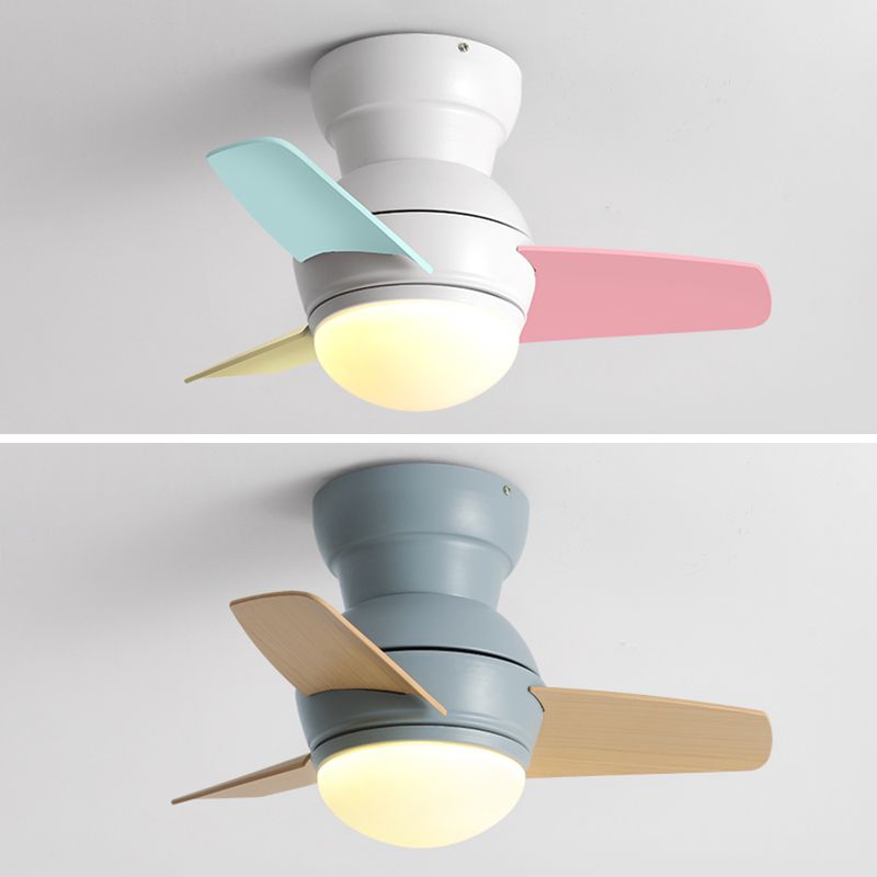 1 Light Ceiling Fan Light Modern Style Metal Ceiling Fan Light for Children's Room