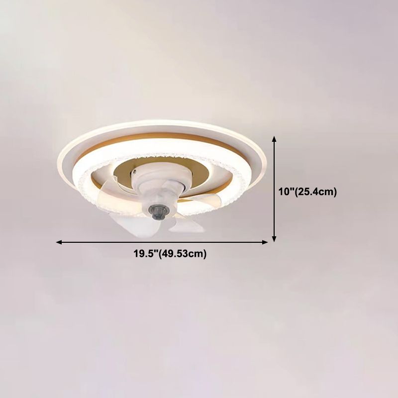 Modern Circle Ceiling Fan Lights Metal LED Ceiling Fan for Bedroom